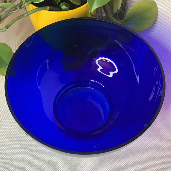 Beautiful VTG cobalt blue Pilgrim Glass bowl with original foil label, USA - Picture 3 of 6